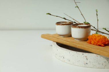 Sıcak ve lezzetli içecek konsepti - Asya çayı