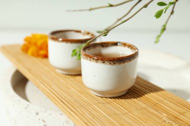 Sıcak ve lezzetli içecek konsepti - Asya çayı