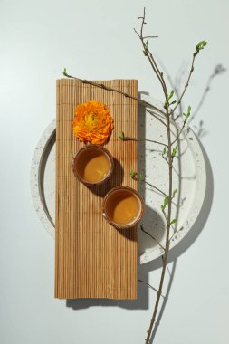 Sıcak ve lezzetli içecek konsepti - Asya çayı