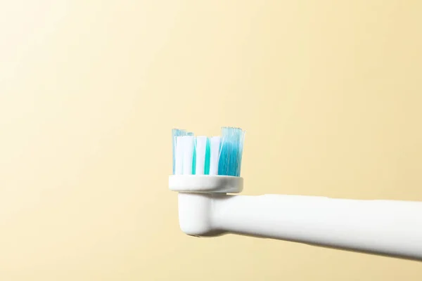 Electric Toothbrush Beige Background Close — Stock Photo, Image