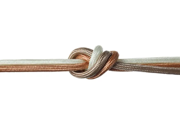 Png Knot Multi Colored Braided Laces Isolated White Background — Stock Photo, Image