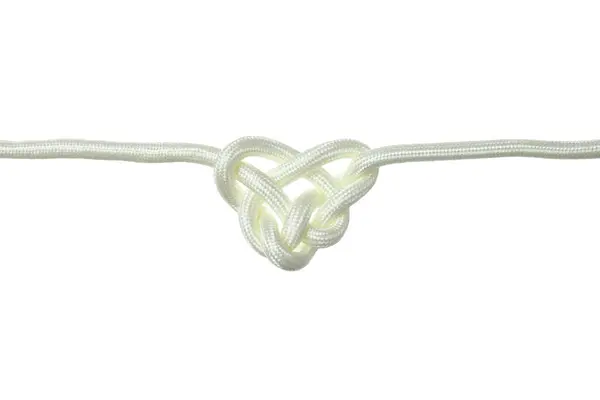 Png Beyaz Kablodan Yapılmış Kalp Şeklinde Kelt Düğümü Yaratıcı Birlik — Stok fotoğraf