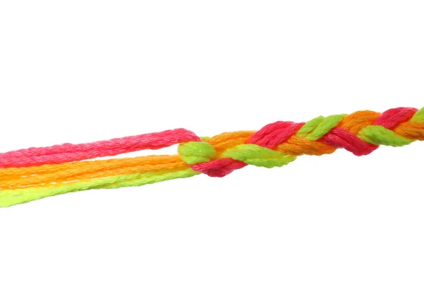 Png Плетені Різнокольорові Мотузки Поняття Єдності Ізольовані Білому Тлі — стокове фото
