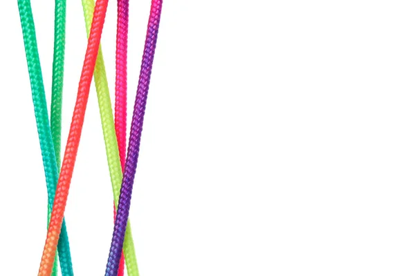 Png Çok Renkli Örgülü Kablolar Beyaz Arkaplanda Izole — Stok fotoğraf