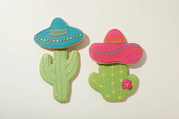 Kaktus Sombrero Formě Perníku — Stock fotografie