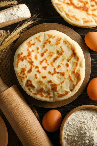 Sabroso Concepto Panadería Deliciosa Pita Comida Para Hacer Casa — Foto de Stock