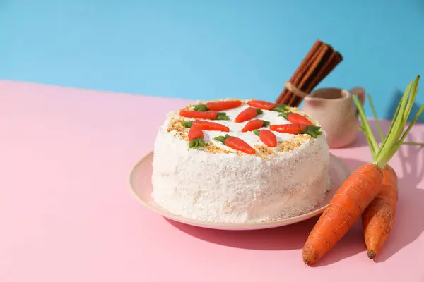 Вкусная Вкусная Концепция Питания Морковный Пирог — стоковое фото
