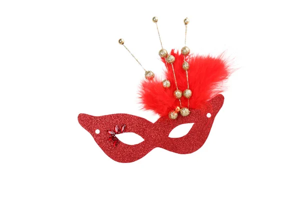 Png Karnevalová Maska Peřím Izolovaným Bílém Pozadí — Stock fotografie