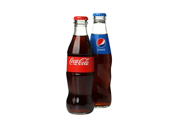 Ukraine Kyiv 2023 Png Glass Can Pepsi Coca Cola Isolated — Stock Photo, Image