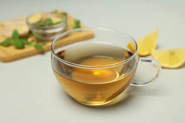 Холодное Лечение Концепция Здравоохранения Чай Имбирем — стоковое фото