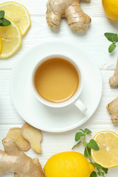 Cold Treatment Healthcare Concept Tea Ginger — Stock Photo, Image
