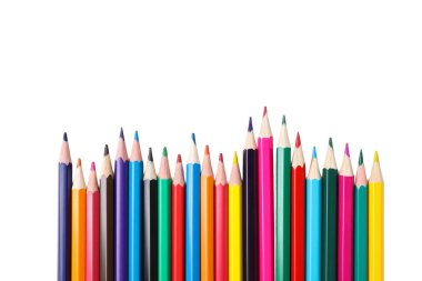 PNG, renkli kalemler, beyaz arkaplanda izole edilmiş