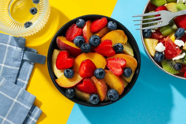 Gyümölcssaláta Egészséges Ételek Egészséges Táplálkozás — Stock Fotó