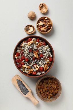 Concept of Orthodox Christmas food, Kutya, top view