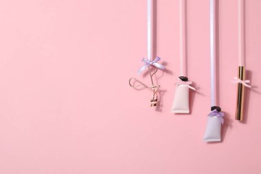 Kozmetik, kış kozmetik ürünleri kavramı, metin için alan