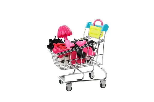 Png Shopping Cart Items Isolated White Background — Stock Photo, Image