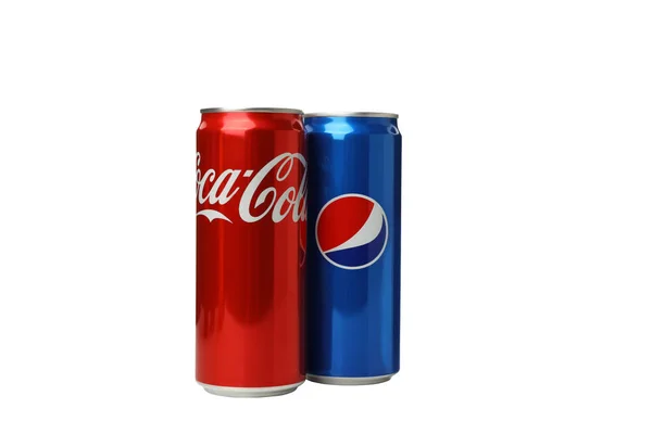 Ukraine Kiev 2023 Png Boîte Conserve Pepsi Coca Cola Isolée — Photo