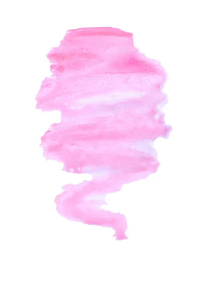 Png 粉红水彩画笔划 白色背景隔离 — 图库照片