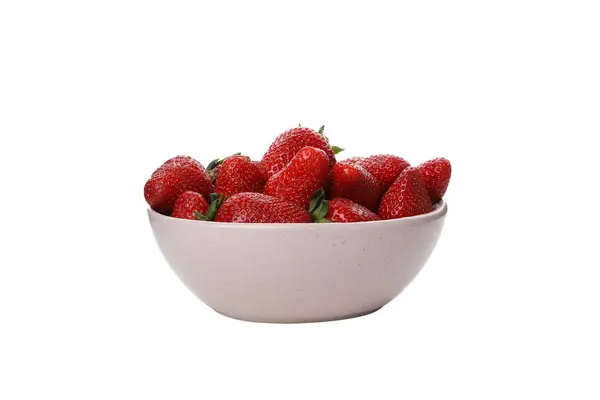 Png Strawberries Bowl Isolated White Background — Stock Photo, Image