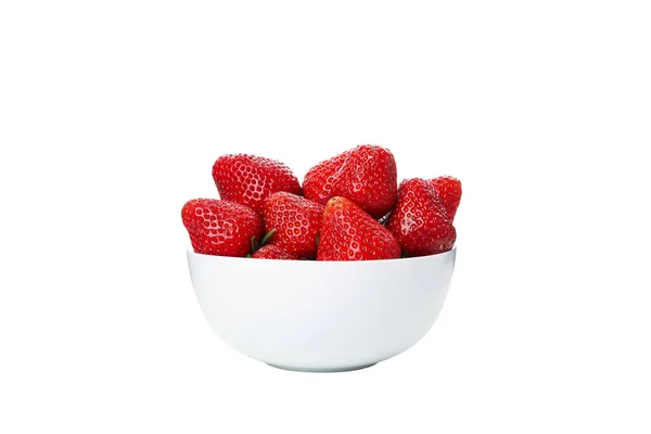 Png Strawberries Bowl Isolated White Background — Stock Photo, Image