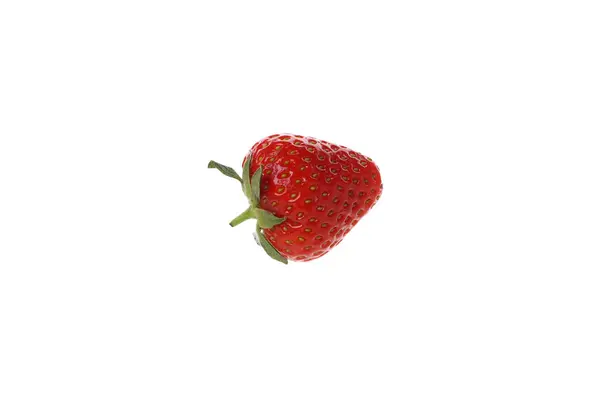 Png Erdbeere Mit Blättern Isoliert Auf Weißem Hintergrund — Stockfoto