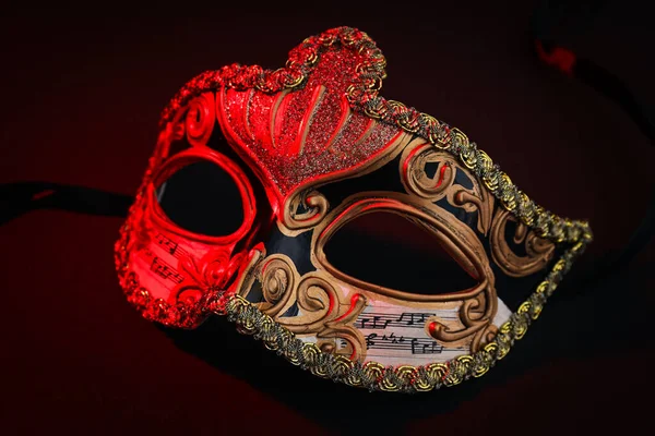 Versierd Carnaval Masker Donkere Achtergrond Close — Stockfoto