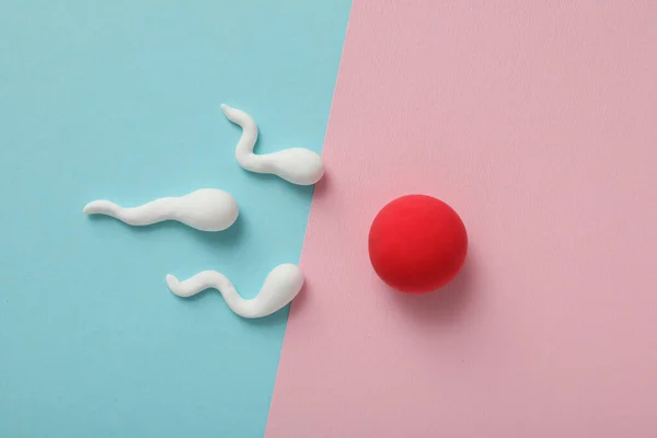 Concept Fécondation Période Ovulation Sperme Ovule — Photo