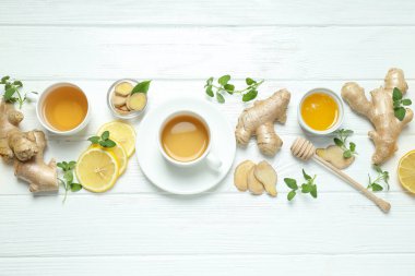 Soğuk tedavi, sağlık konsepti - zencefilli çay