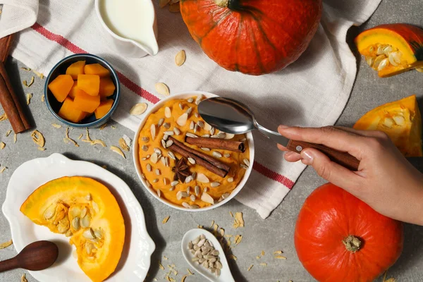 Fall Season Autumn Season Food Pumpkin Porridge — Stock Photo, Image