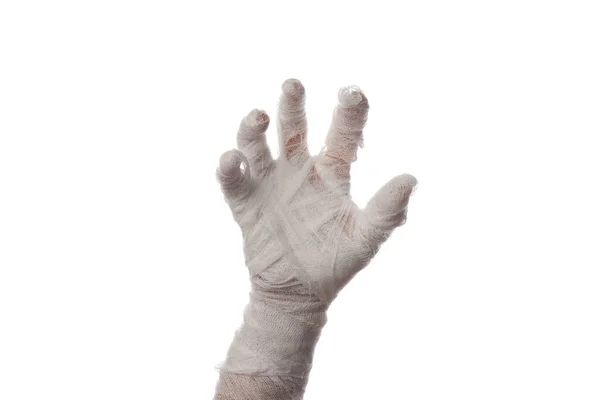Png Ręka Białym Bandażu Izolowany Białym Tle — Zdjęcie stockowe