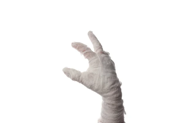 Png Ręka Białym Bandażu Izolowany Białym Tle — Zdjęcie stockowe