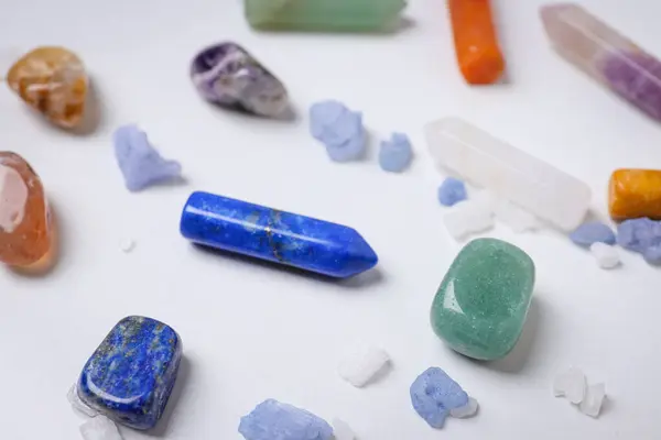 Magiska Kristaller Andlig Esoterisk Praktik För Avkoppling Och Meditation — Stockfoto