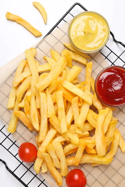 Pommes Terre Frites Concept Malbouffe Fast Food — Photo