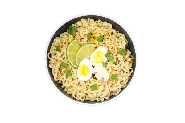 Png Instant Noodles Plate Isolated White Background — Stock Photo, Image