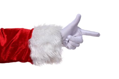 PNG, yeni yıl konsepti, Noel Baba 'nın eli, beyaz arka planda izole edilmiş.