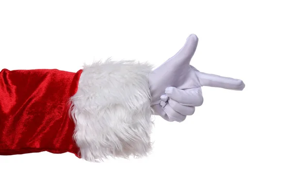 Png Koncepcja Nowego Roku Ręka Świętego Mikołaja Odizolowany Białym Tle — Zdjęcie stockowe