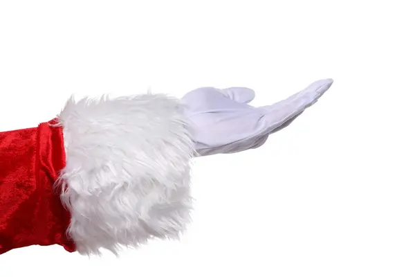 Png Koncepcja Nowego Roku Ręka Świętego Mikołaja Odizolowany Białym Tle — Zdjęcie stockowe