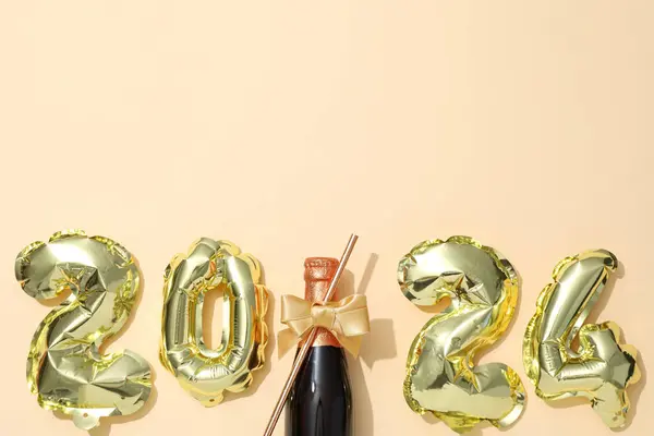 The concept of celebrating the New Year, 2024 with balloons