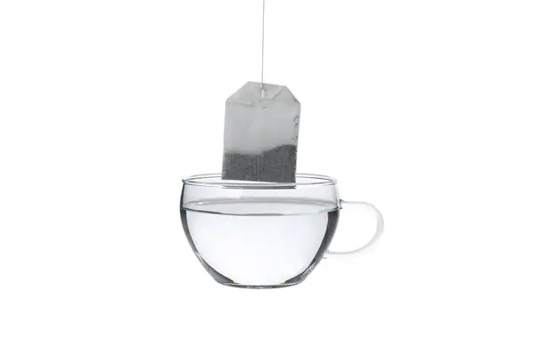 Png Teafilter Átlátszó Pohárban Fehér Alapon Elkülönítve — Stock Fotó