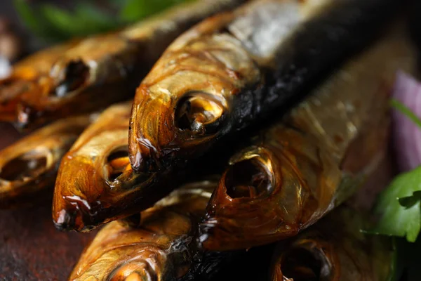 Konzept Des Schmackhaften Essens Köstlicher Räucherfisch — Stockfoto