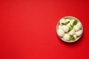 Mozzarella peyniri, lezzetli süt ürünleri kavramı.