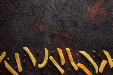 Kızarmış patates, fast food konsepti, abur cubur.