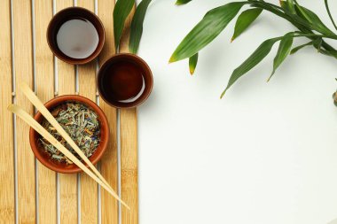 Sıcak ve lezzetli içecek konsepti - Asya çayı