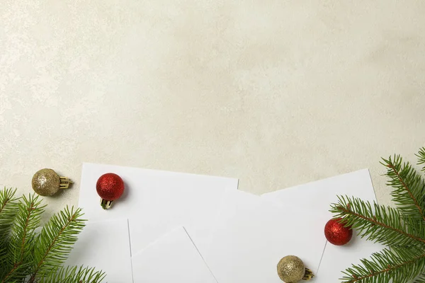 Blank Christmas letter with New Year decoration.