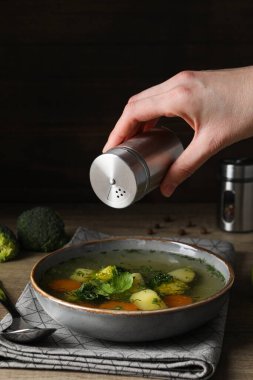 Sebze çorbası, sağlıklı beslenme ve sağlıklı yaşam tarzı, ev yapımı.