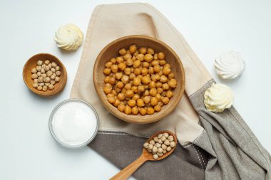 Aquafaba, vejetaryen yemek ve yemek kavramı.