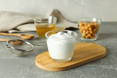 Aquafaba, vejetaryen yemek ve yemek kavramı.