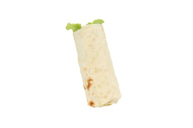 PNG, taze shawarma, beyaz arka planda izole edilmiş.