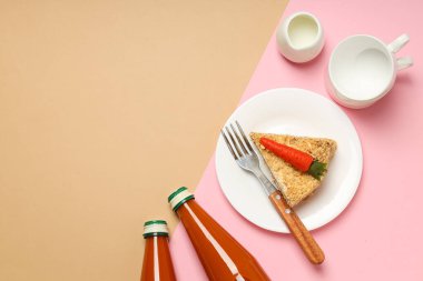 Lezzetli ve lezzetli yemek konsepti. Havuçlu kek.