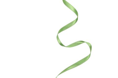 PNG, yeşil saten kurdele, beyaz arkaplanda izole